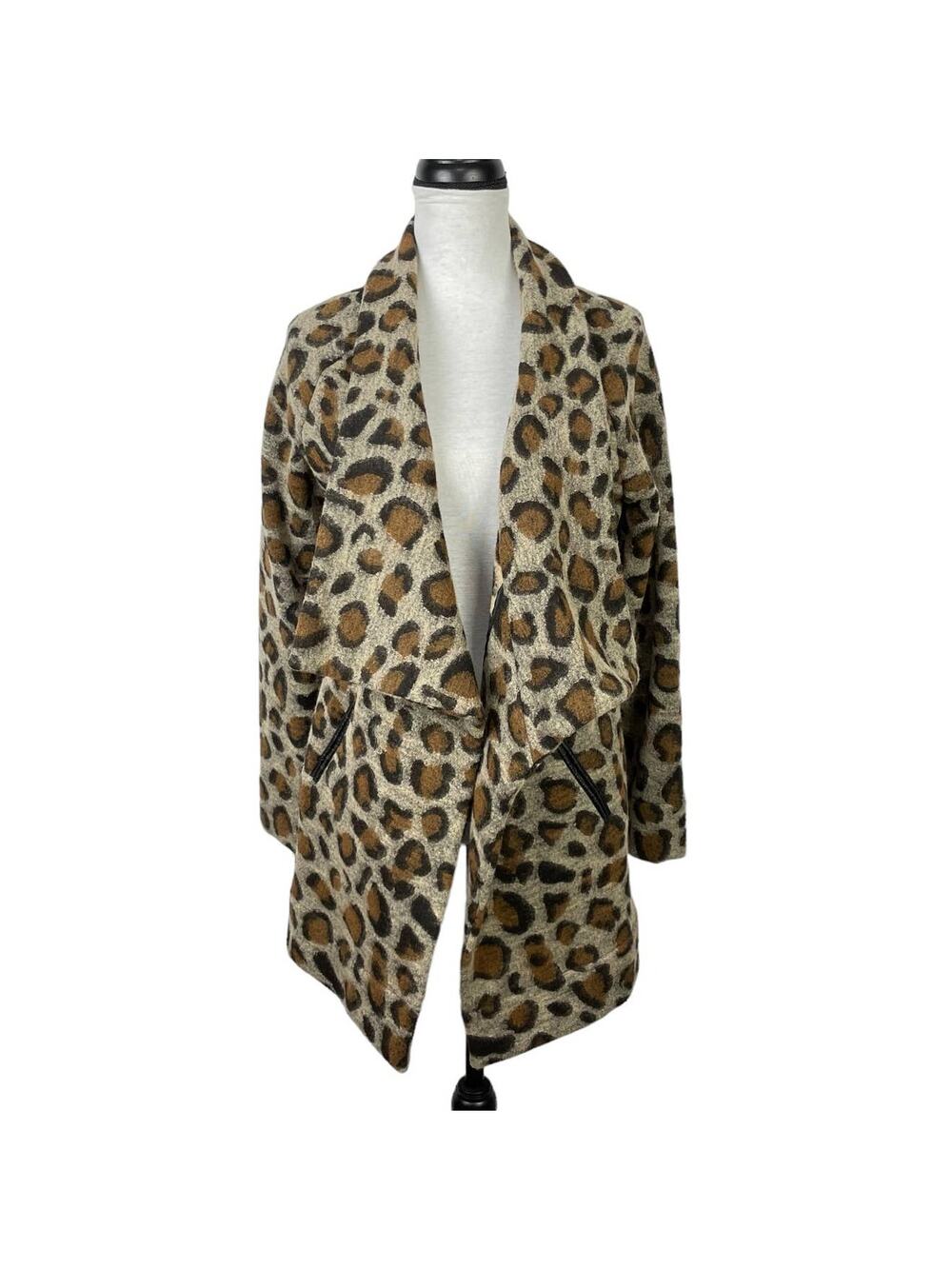 Luii | Leopard Print Wool Blend Cardigan Jacket